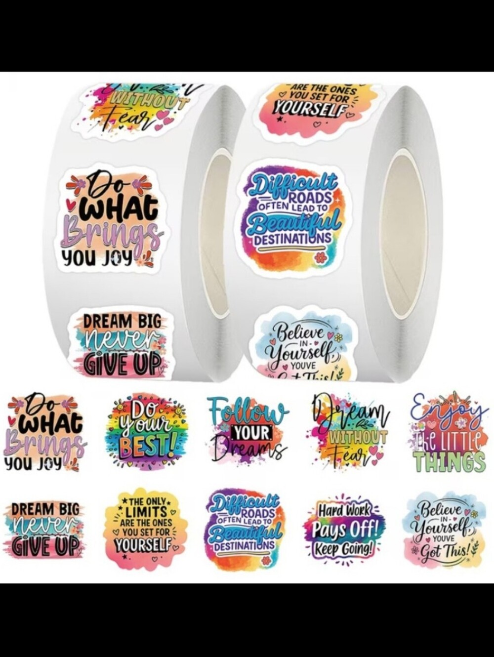 500ct Roll STICKERS~ INSPIRATION/MOTIVATION